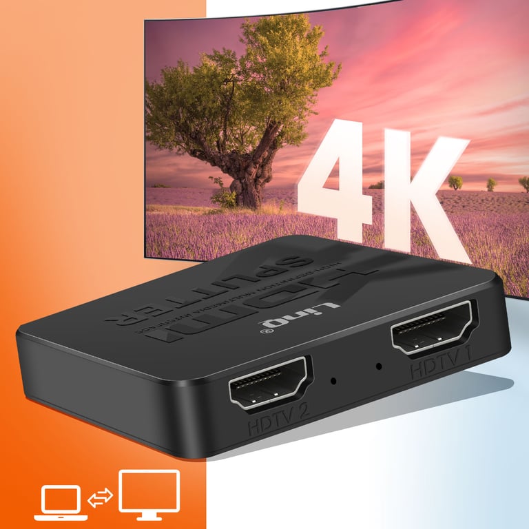 Splitter HDMI 4K Ultra HD sur 2 Écrans Simultanés Neuf - vue 2