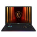 MSI Raider 18 HX AI A2XWIG-270FR Intel Core Ultra 9 285HX Portátil 45,7 cm (18'') UHD+ 64 GB DDR5-SDRAM 4 TB SSD NVIDIA GeForce RTX 5080 Wi-Fi 7 (802.11be) Windows 11 Pro Francés Negro