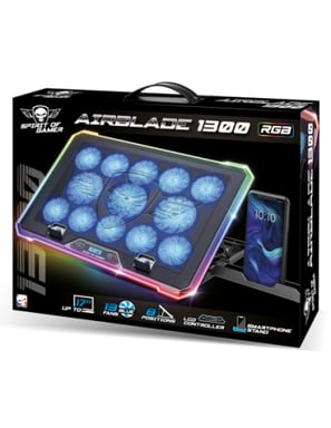 Spirit of Gamer AIRBLADE 1300 RGB système de refroidissement pour ordinateurs portables 43,2 cm (17'') Noir