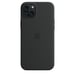 Coque en silicone avec MagSafe pour iPhone 15 Plus Noir