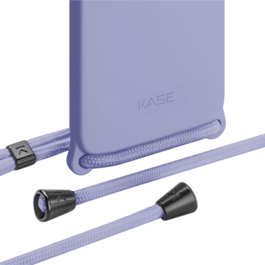 Custodia a tracolla in morbido silicone gel per Apple iPhone 12/12 Pro, viola