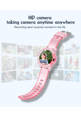 Montre intelligente pour enfants Valdus D36, écran IPS 1,28 pouces, 500 mAh, SOS, rose