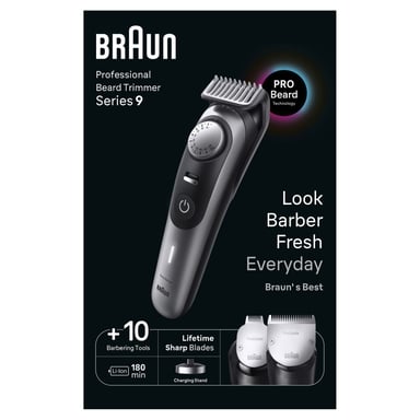Braun BeardTrimmer BT9420 Húmedo y seco Negro, Gris