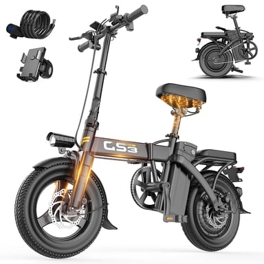 VéLo Électrique Toofly GS3 | Vitesse Max 35 km/h | Autonomie 65 km | Moteur 250W | Batterie 48V 15Ah | Pneus 14 Pouces | Noir