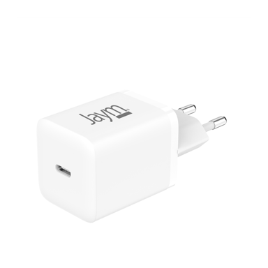 Pack Chargeur secteur USB-C PD 20W + câble USB-C tressé vers lightning blanc, Jaym (longueur 1,5 m) | Frichti market : Goodfood for foodlovers <3