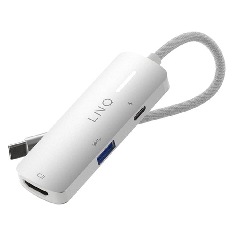 Hub 3-en-1 HDMI USB-C Power Delivery 140W 5Gbps Gris - Neuf