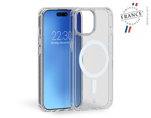 Coque Renforcée iPhone 15 AIR Origine France Garantie Compatible MagSafe Transparente - Origine France Garantie - Garantie à vie Force Case