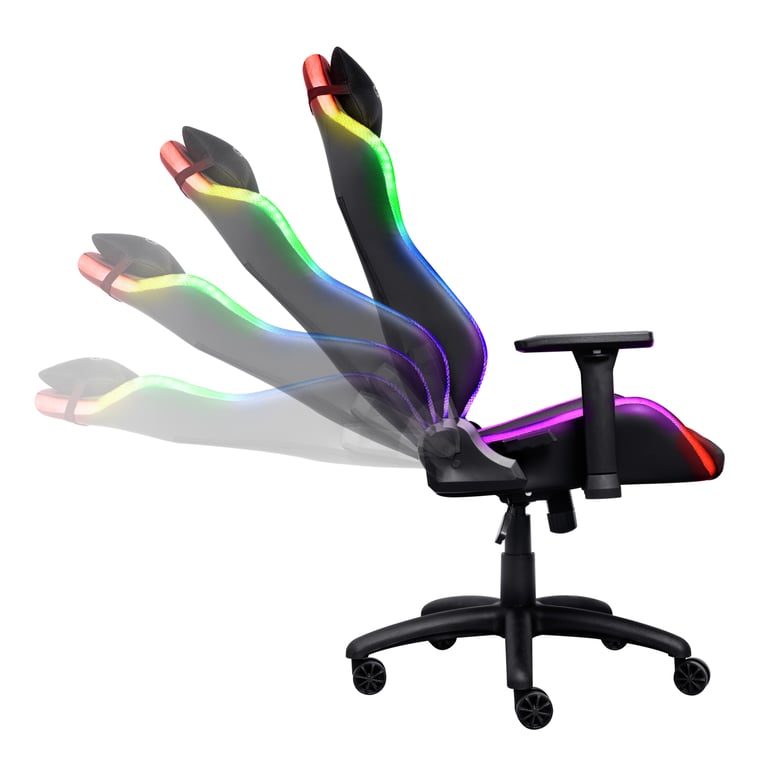 Trust Gaming GXT 719 Ruya Chaise Gaming Éclairée RGB Chaise de Bureau Gamer LED avec 350 Couleurs Réglables Siège Inclinable - vue 2