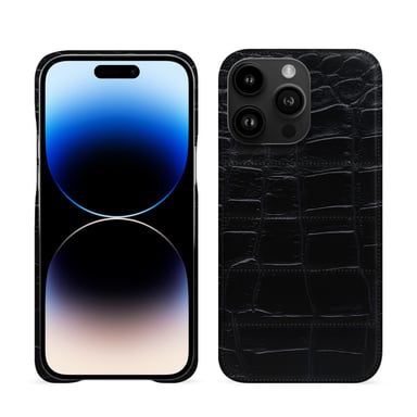 Coque matelassée Apple iPhone 15 Pro Max - Coque arrière - Noir - Cuir Abaca