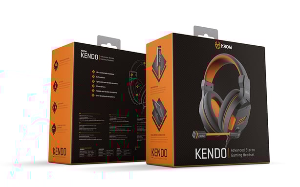 Krom Kendo Auriculares Alámbrico Diadema Juego Negro, Naranja
