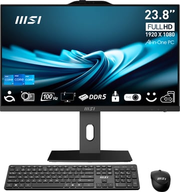 MSI Pro AP242P 14M-813EU Intel® Core™ i7 i7-14700 60,5 cm (23,8'') 1920 x 1080 pixel PC All-in-One 16 GB DDR5-SDRAM 1 TB SSD Windows 11 Pro Wi-Fi 6E (802.11ax) Nero
