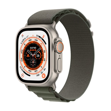 Watch Ultra GPS + Cellular, Boîtier en Titane de 49 mm avec Boucle Alpine - Vert - Taille du bracelet - M