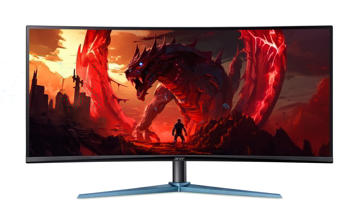 Monitor Acer NITRO ED0 ED340CUJ0BMIIPX 34 WQHD 120Hz VA Curvo Zeroframe AdaptiveSync Altavoces - vue 2
