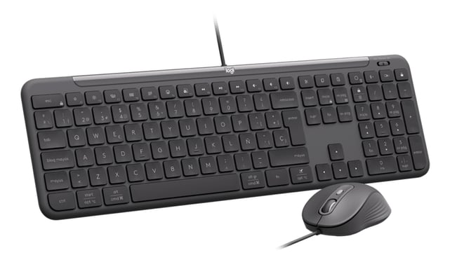 Logitech 920-013345 teclado Ratón incluido Hogar / Oficina USB QWERTY Español Grafito