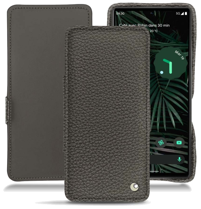 Housse cuir Google Pixel 6 Pro - Rabat horizontalGris