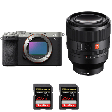 Appareil photo hybride Sony A7C II Silver + FE 50mm f/1.2 GM + 2 SanDisk 256GB Extreme PRO UHS-II + Ebook ''20 astuces pour des images qui claquent''