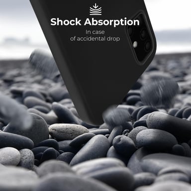 Moozy Lifestyle. Coque conçue pour Samsung A51, noire – Coque en silicone liquide avec finition mate et doublure en microfibre douce.