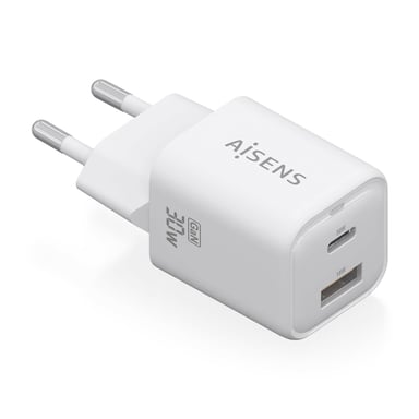 AISENS ASCH-30W2P020-W chargeur d'appareils mobiles Universel Blanc Secteur Charge rapide Intérieure