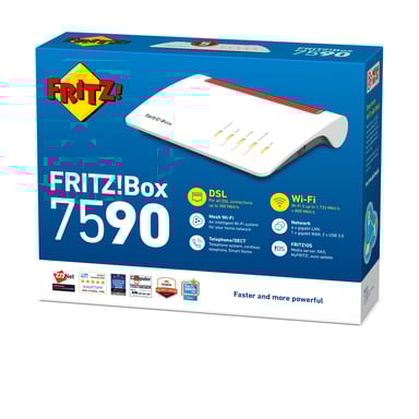 FRITZ!Box 7590 router inalámbrico Gigabit Ethernet Doble banda (2,4 GHz / 5 GHz) Blanco