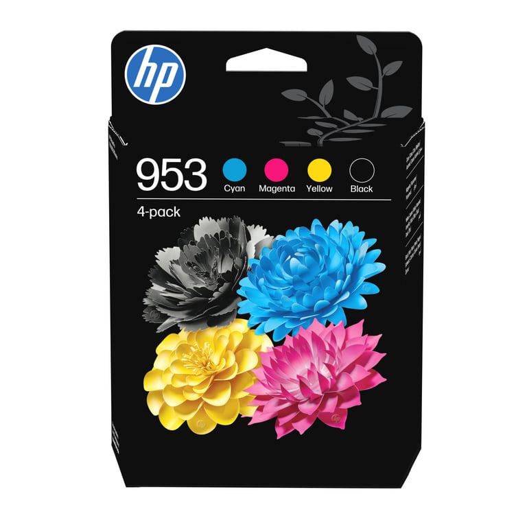 HP 953 Pack de 4 jaune cyan original Officejet cartouche d'encre pour Officejet Pro 9010 9012 9013 9014 9015 9016 9018 9019 9020 9022 9023 9025 - vue 2