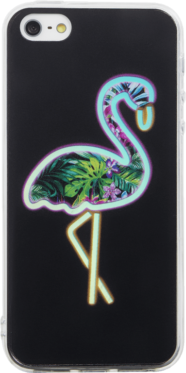 Coque rigide souple holographique Flamingo pour iPhone 5/5S/SE