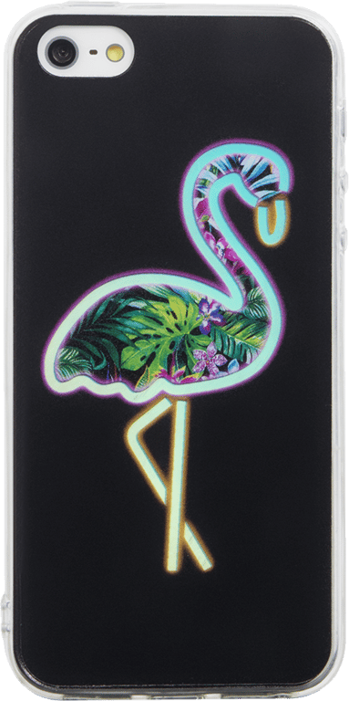 Coque rigide souple holographique Flamingo pour iPhone 5/5S/SE