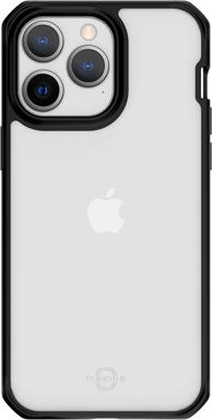 Coque Renforcée Apple iPhone 14 Pro Max Hybrid Solid R 100% Plastique recyclé Transparente Noire Itskins
