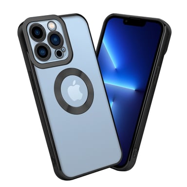 Coque pour Apple iPhone 13 PRO en Transparent - Noir Housse de protection Étui en silicone TPU flexible avec application Chrome