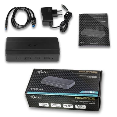 HUB di ricarica i-tec USB 3.0 a 4 porte + adattatore di alimentazione
