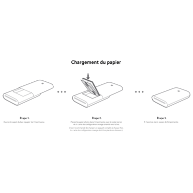 Pack 4 - Papier photographique Xiaomi pour imprimante Imprimante photo portable Xiaomi Mi 20 unités