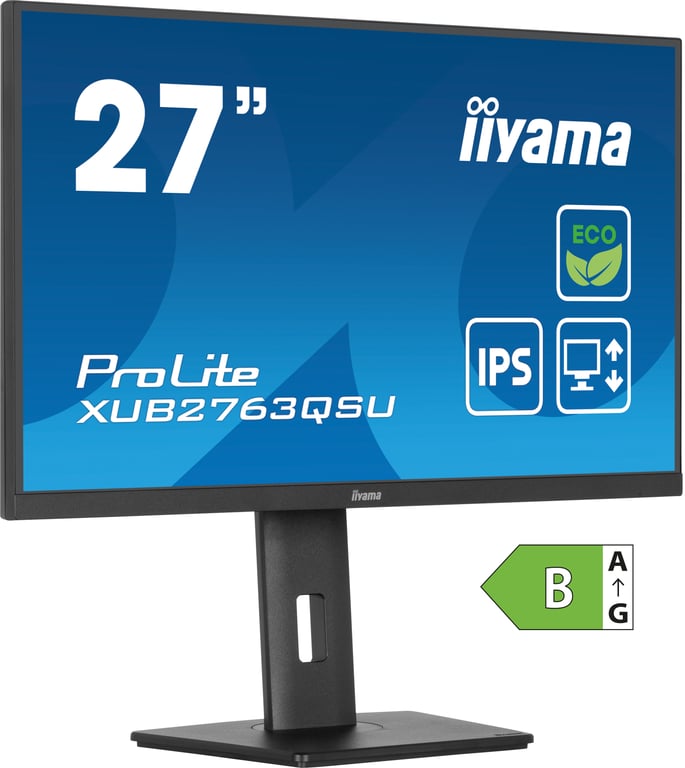 iiyama ProLite XUB2763QSU-B1 écran plat de PC 68,6 cm (27 ) 2560 x 1440 pixels Full HD LED Noir - Neuf