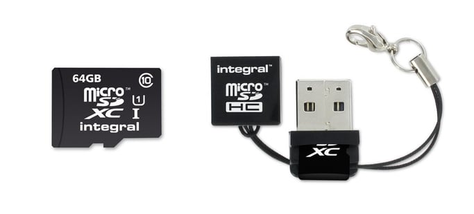 Lettore di schede di memoria USB Integral INMSDX64G10-40NAUSBR Nero
