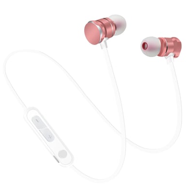 Écouteurs Bluetooth 5.0 Intra-Auriculaires Micro HD Téléphones Or Rose YONIS