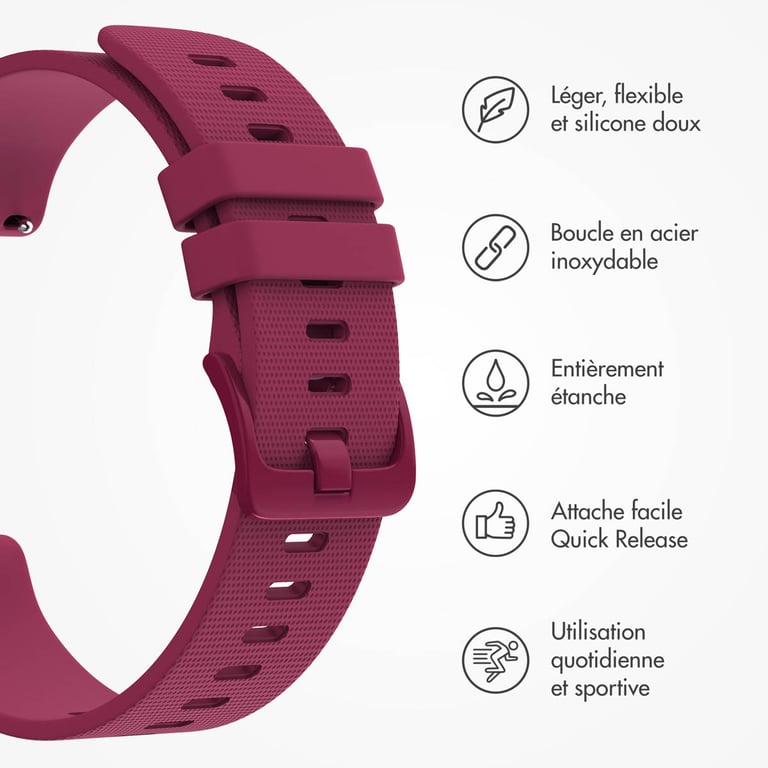 imoshion Bracelet sport en silicone avec boucle Connexion universelle 22 mm Neuf - vue 8
