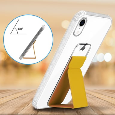 Coque pour Apple iPhone XR en JAUNE Housse de protection Étui en silicone TPU flexible avec support et fonction stand