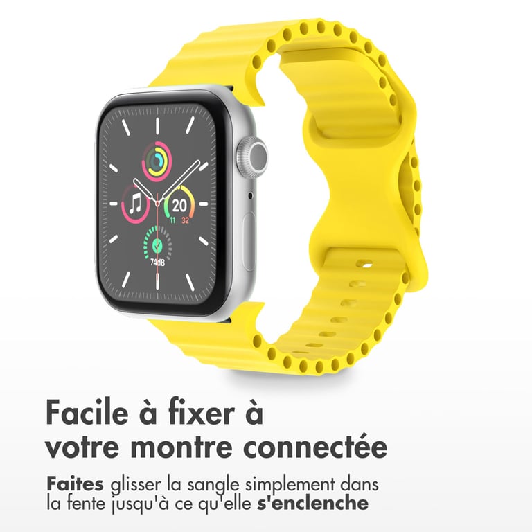 imoshion Bracelet Athletic en silicone pour Apple Watch | 44/45/46/49 mm - Jaune - Neuf