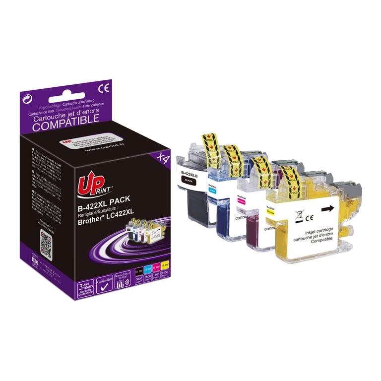 Pack UPrint 4 cartouches compatible Brother LC422 Neuf