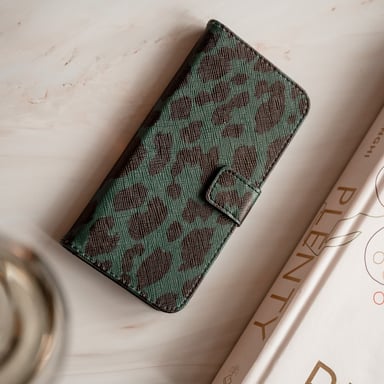 imoshion Design Softcase Bookcase pour Samsung Galaxy S21 Ultra - Green Leopard