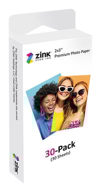 Zink Pack de 30 Papeles Autoadhesivos 75x50mm - Impresiones Instantáneas de Alta Calidad, Colores Vivos y Sin Tinta - Compatibles con Cámaras Kodak, Agfa, HP, Polaroid