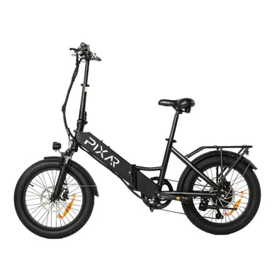 Bicicleta Eléctrico PIXAR Wind | Velocidad Máx 25 km/h | Autonomía 35 km | Motor 500W | Batería 48V 10.4Ah | Neumáticos de 20 Pulgadas | Negro