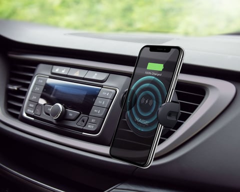 Kit di ricarica rapida wireless universale Qi con rilevamento automatico, nero