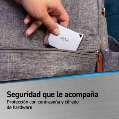 Crucial X9 Pro 2 To USB Type-C USB 3.2 Gen 2x2 Gris - Neuf Gris - vue 3