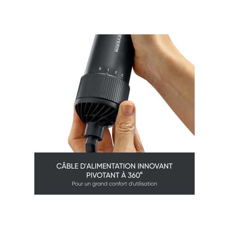 Brosse Soufflante SEVERIN WL0241 – 1000W, Auto-Rotative, Revêtement Céramique-Kératine, 3 Embouts - vue 5