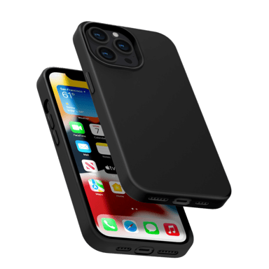 Custodia antiurto in morbido silicone gel per Apple iPhone 13 Pro Max, nero satinato