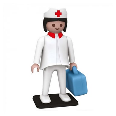 Figura Vintage Playmobil Enfermera - Colección Decoración Resina
