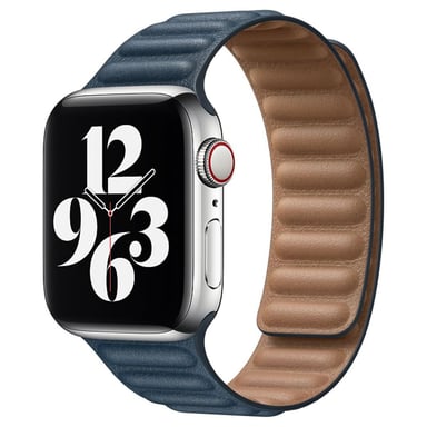 Leather Link pour Apple Watch Series 1 á 9 / SE (38/40/41 mm) | Series 10 (42 mm) - Taille M/L - Baltic Blue