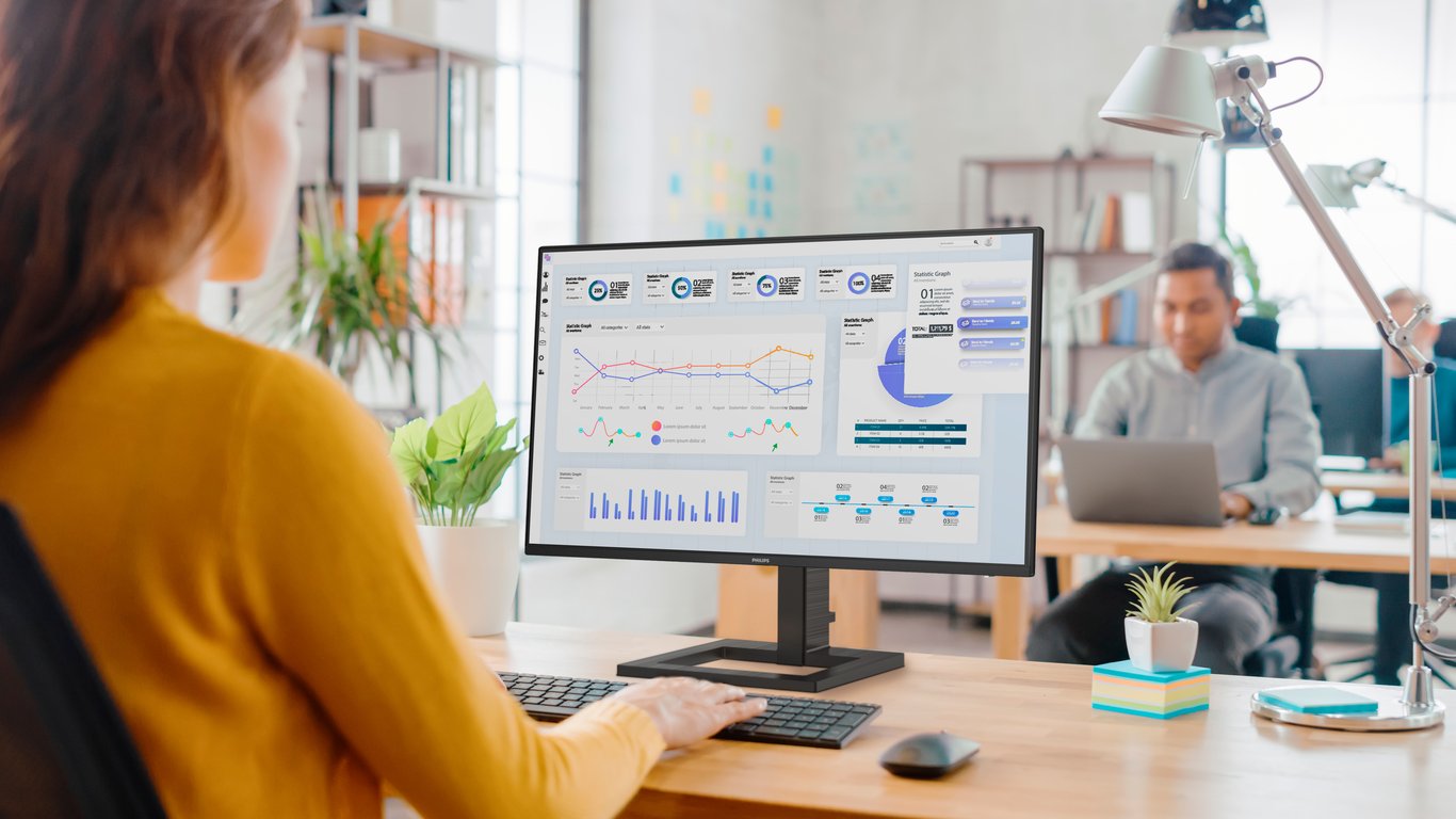 Philips 24E1N1300AE Moniteur FHD 234 Pouces 100 Hz IPS 1ms Alimentation USB C Hauteur réglable Haut parleurs Mode LowBlue 1920 x 1080 250 CDm² HDMI 1.4 / USB C - vue 9