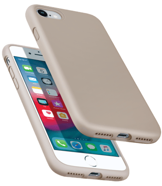 Custodia antiurto in morbido silicone gel per Apple iPhone 7/8, Pebble Grey
