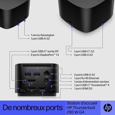 HP Thunderbolt Docking Station 280 W G4 con cavo combinato