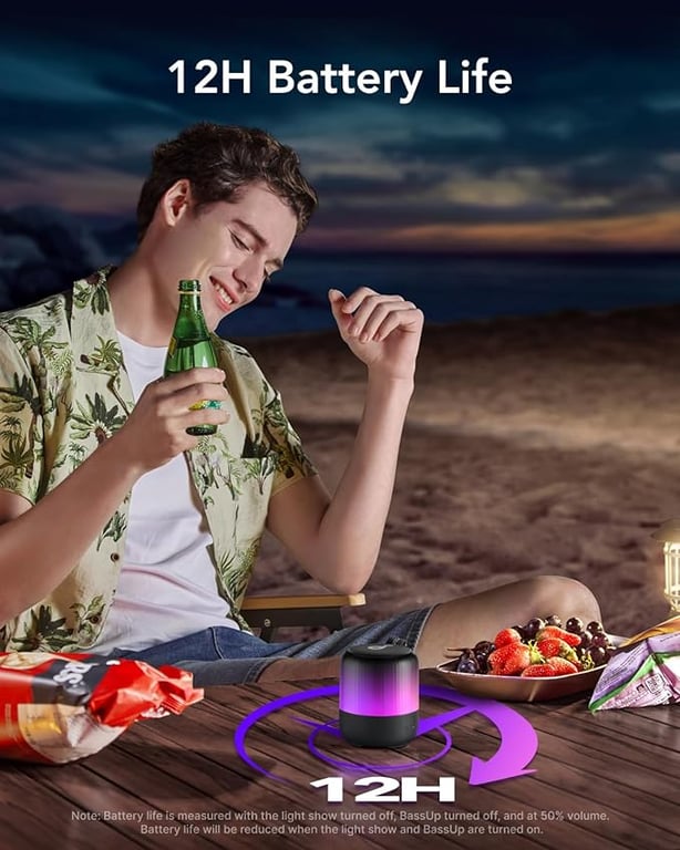 Enceinte sans fil SoundCore Glow Mini A3136G11 Son à 360° IP67 Anker - vue 3